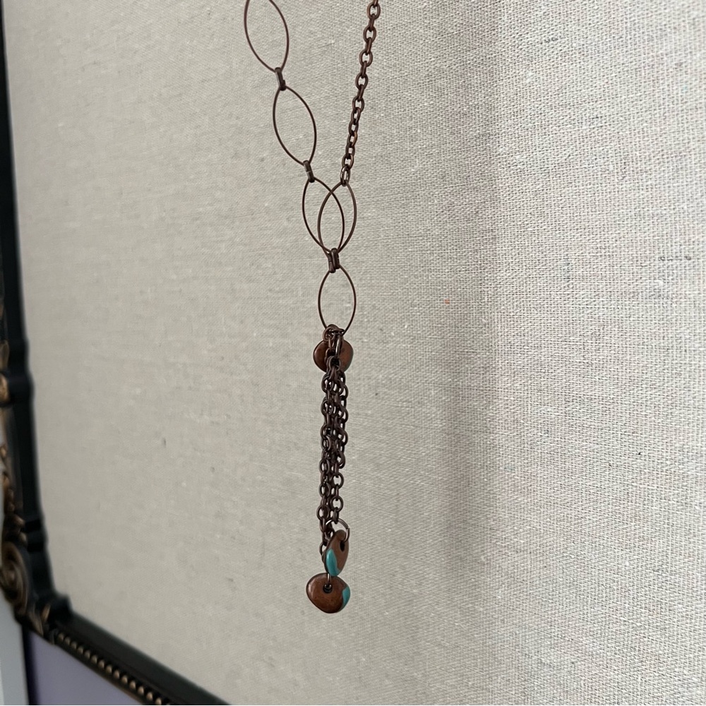 Bronze Necklace with Turquoise Beads